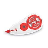 Universal Correction Tape Dispenser, Non-Refillable, Transparent Red Applicator, 0.2" x 315", 10/Pack