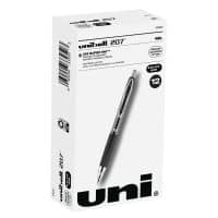 uniball 207 Retractable Fraud Prevention Gel Pens, Medium Point, 0.7 mm, Black Barrels, Black Ink, Pack Of 12 Pens