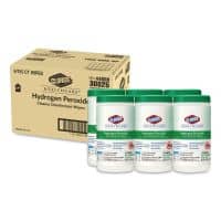 Clorox Healthcare Hydrogen Peroxide Cleaner Disinfectant Wipes, 5.75 x 6.75, Unscented, White, 155/Canister, 6 Canisters/Carton